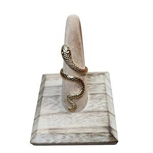 18K Gold Plated Stainless Steel Snake Ring Gold |  Size 8